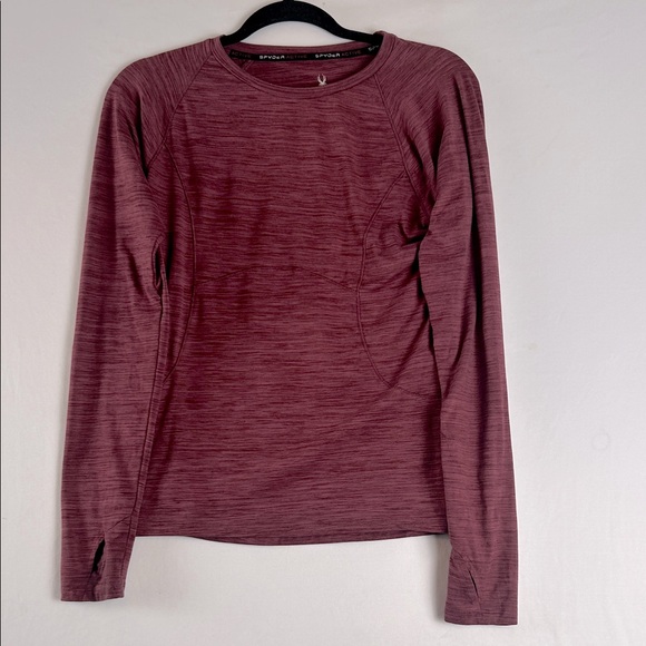 Spyder Active Pullover Shirt Long Sleeve Crewneck Wine Women’s Size S - Picture 1 of 16